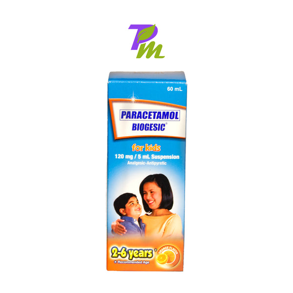 Biogesic 120mg sus orange 60ml for Kids 2-6 years